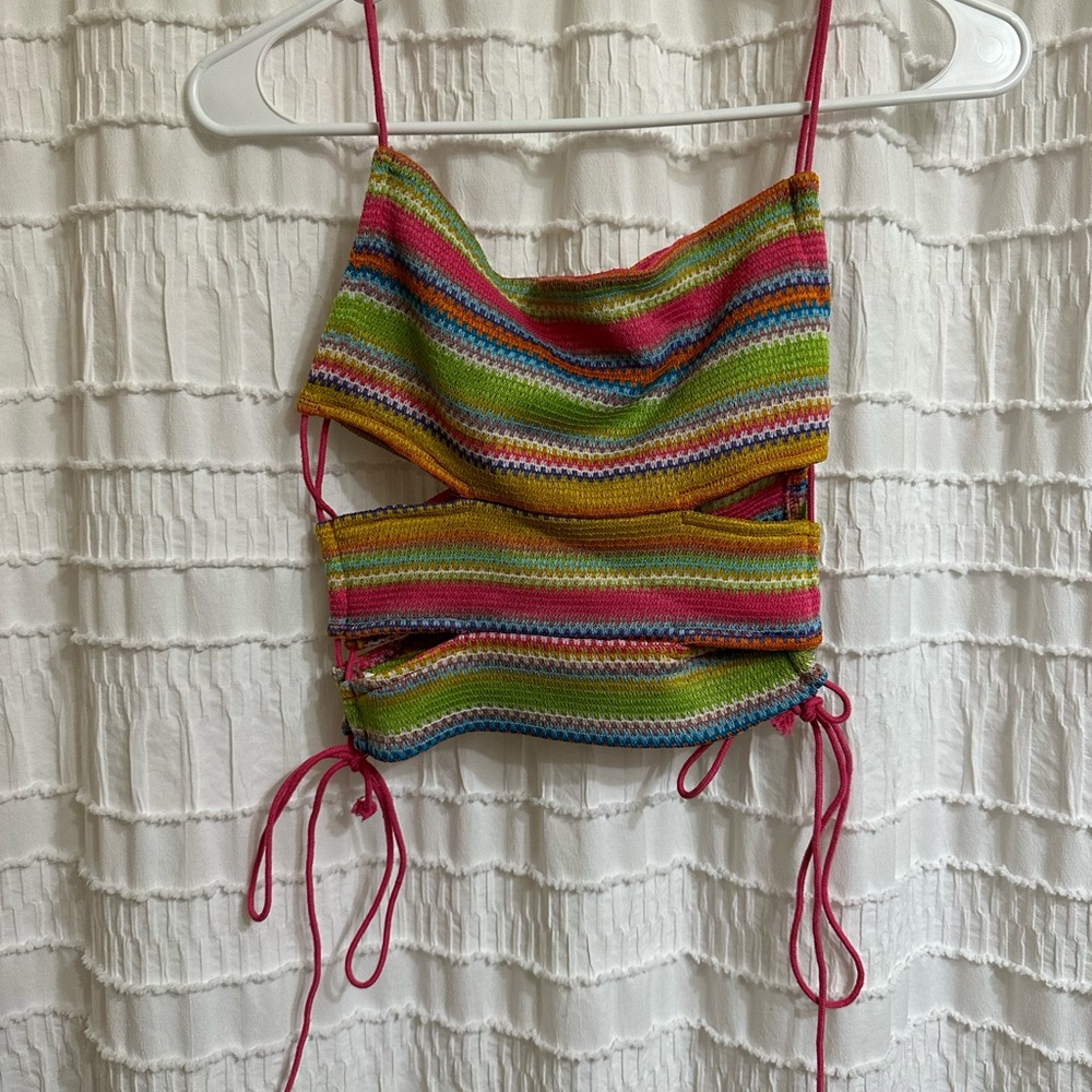 Princess Polly multi color side tie top